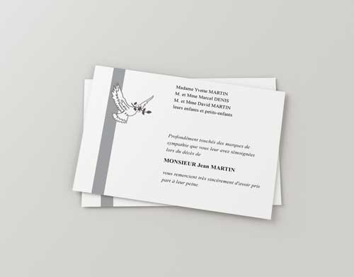 remerciement obseques colombe